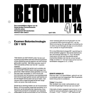 Examen Betontechnologie CB1 1978