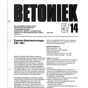 Examen betontechnologie CB1 1981