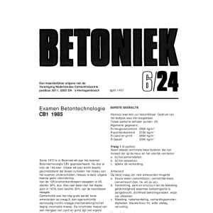 Examen Betontechnologie CB1 1985