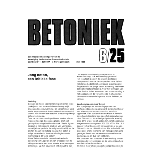 Jong beton, een kritieke fase