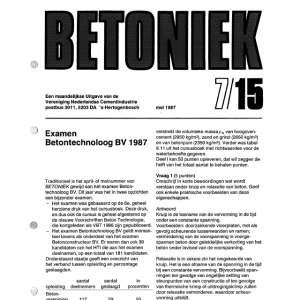Examen Betontechnoloog BV 1987