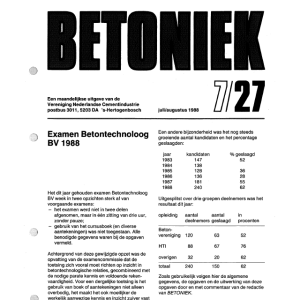 Examen Betontechnoloog BV 1988