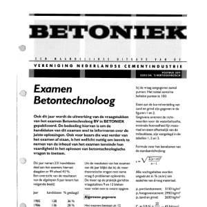 Examen Betontechnoloog BV 1989