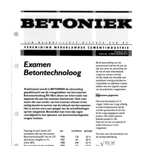 Examen Betontechnoloog 1990