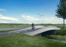 Vier 3D-betongeprinte fietsbruggen langs N243